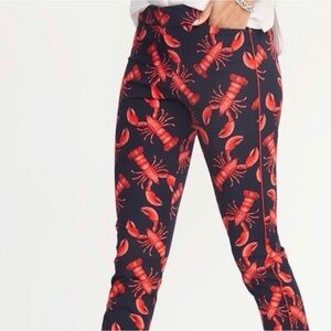 Old Navy Midrise Navy Blue Pants with Red Lobster Print